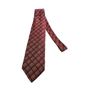 Giorgio Armani Silk Jacquard Geometric Pattern Necktie Burgundy‎